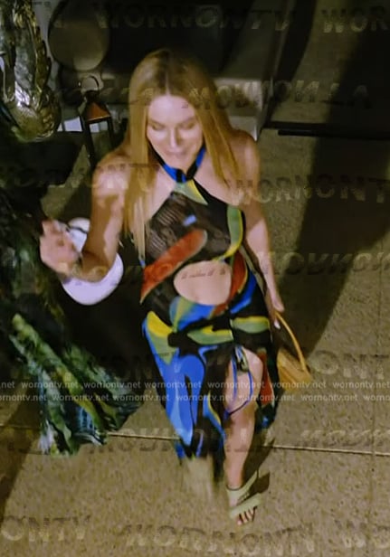 Leah's abstract print cutout dress on The Real Housewives Ultimate Girls Trip