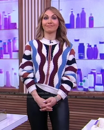 Lori's stripe knit sweater on Good Morning America