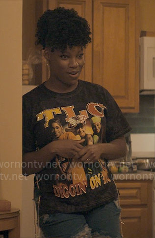 Malaika's TLC t-shirt on The Other Black Girl