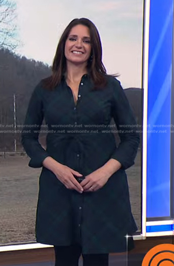 Maria's green plaid shirtdress on Today