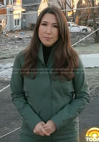 Marissa Parra's khaki green rain jacket on Today