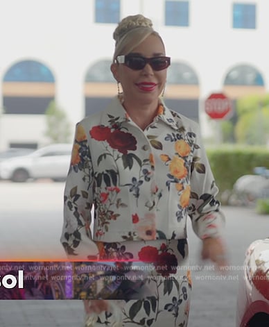 Marysol's white floral jacket on The Real Housewives of Miami