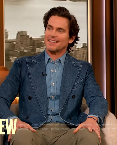 Matt Bomer's denim blazer on The Drew Barrymore Show