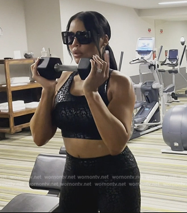 Mia's black square sunglasses on The Real Housewives of Potomac
