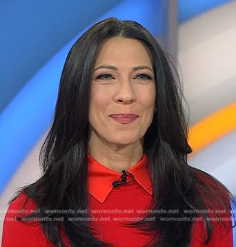 Dr Natalie Azar's red collared sweater on Today