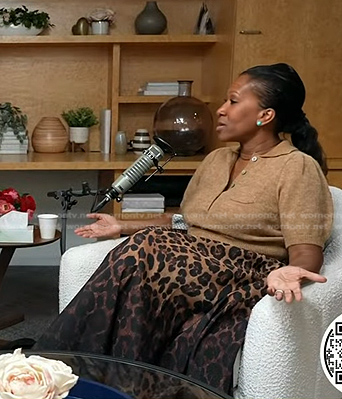 Nicole Avant's beige polo sweater and leopard skirt on Today