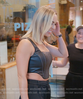 Nicole's black leather corset top on The Real Housewives of Miami