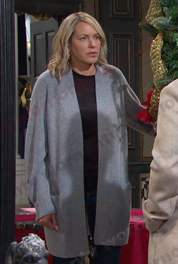 Nicole's grey cardigan on Days of our Lives