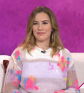 Dr. Nicole LePera's white open knit sweater on Today