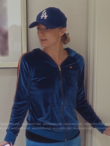 Paris's blue velour stripe sleeve jacket on Paris in Love