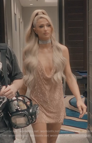 Paris's pink sequin mini dress on Paris in Love