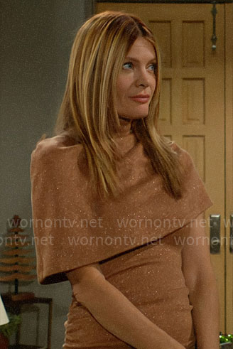 Phyllis's metallic knit overlay dress on The Young and the Restless