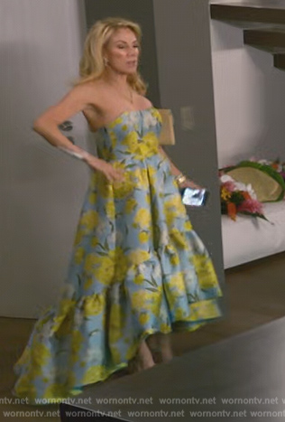 Ramona's blue strapless floral print dress on The Real Housewives Ultimate Girls Trip
