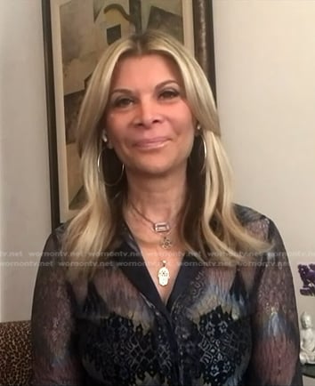 Dr. Robi Ludwig's print sheer blouse on NBC News Daily