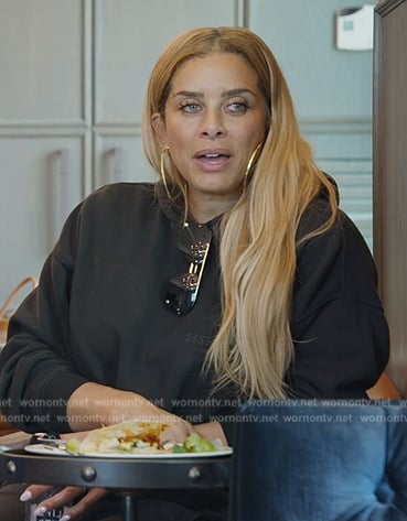 Robyn's black hoodie on The Real Housewives of Potomac