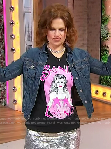 Sandra Bernhard's Sandy Land print tee on Sherri