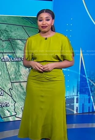 Somara Theodore's yellow ruched dress on Good Morning America