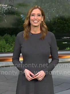 Stephanie Abrams' charcoal grey long sleeve dress on CBS Mornings