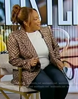 Sunny Anderson's jacquard blazer on Tamron Hall Show
