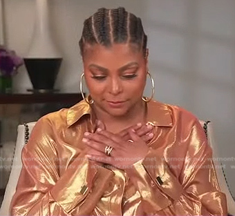 Taraji P. Henson's metallic orange shirt on Today