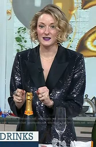 Vanessa Price's black sequin blazer and pants on Today