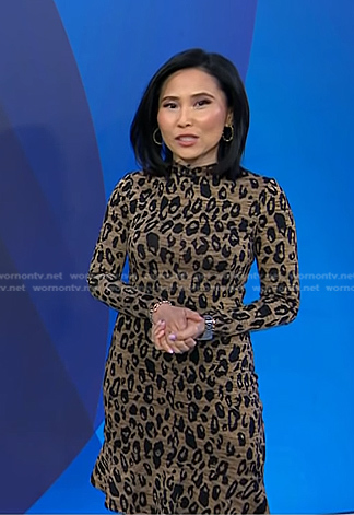 Vicky's brown leopard mini dress on Today