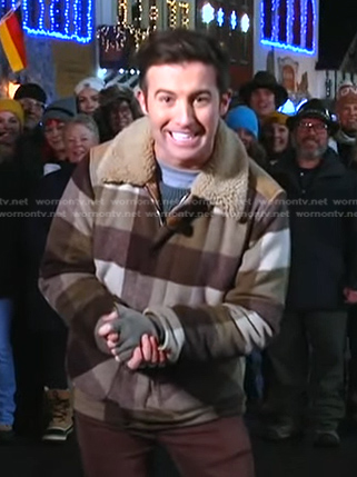 Will Ganss' plaid shearling collar jacket on Good Morning America