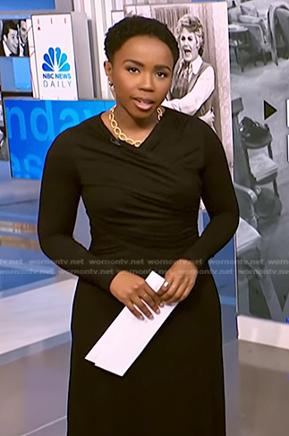 Zinhle's black cross front dress on NBC News Daily