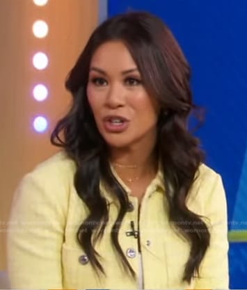 Richelle Peña's yellow cropped jacket and pants on Good Morning America