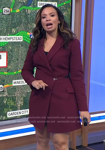 Adelle's burgundy blazer dress on Today