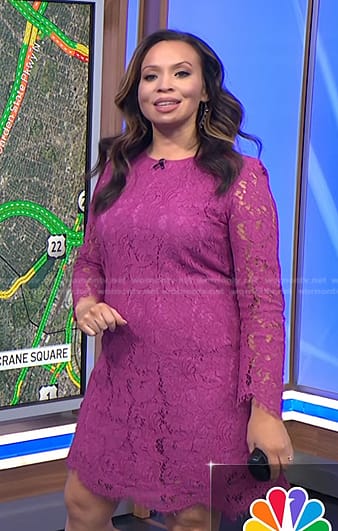 Adelle's pink lace dress on Today