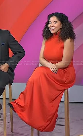 Arianna's red sleeveless dress on Today