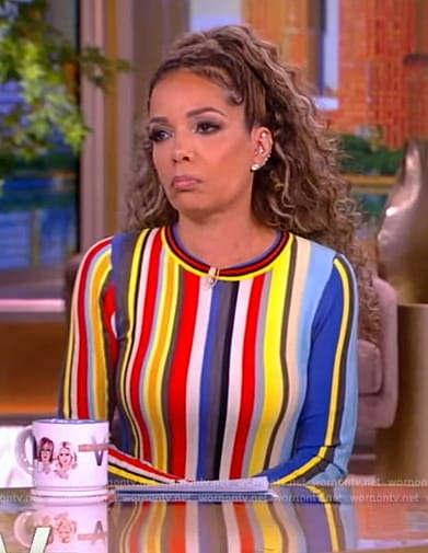 Sunny's rainbow stripe dress on The View