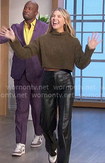 Amanda's leather pants and cropped sweater on The Talk