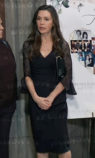 Anna's black lace sleeve dress on General Hospital