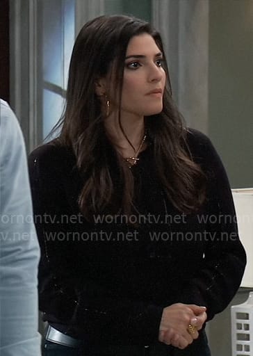 Brook Lynn's black metallic check shirt on General Hospital