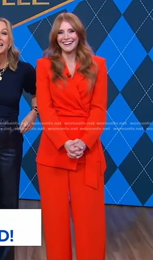 Bryce Dallas Howard's red wrap blazer on Good Morning America