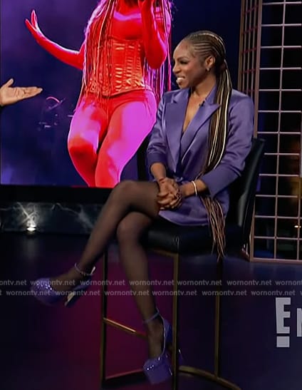 Candiace's purple pumps on E! News