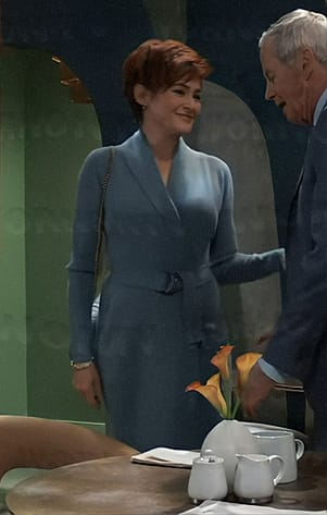 Diane's blue wrap sweater dress on General Hospital