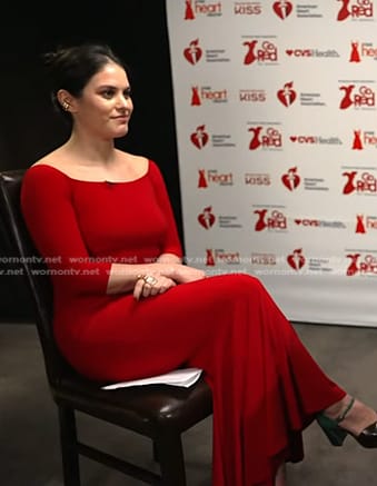 Donna's red fishtail hem dress on Today
