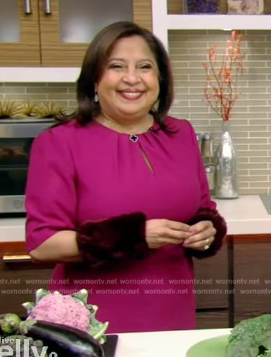 Dr. Uma Naidoo's pink keyhole dress on Live with Kelly and Mark