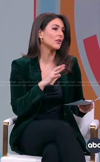 Erielle's green velvet blazer on Good Morning America