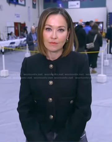 Eva's black cropped jacket on Good Morning America