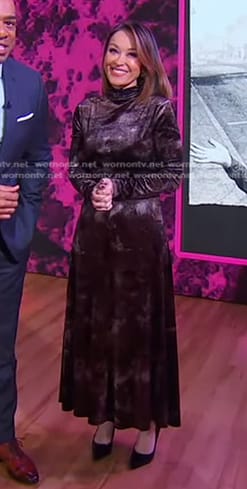 Eva's brown velvet dress on Good Morning America