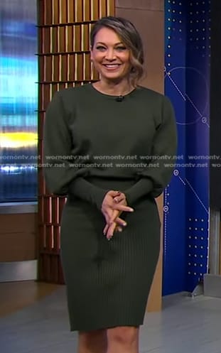 Ginger's green sweater dress on Good Morning America