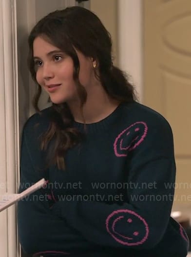Grace's  smiley face sweater on Extended Family
