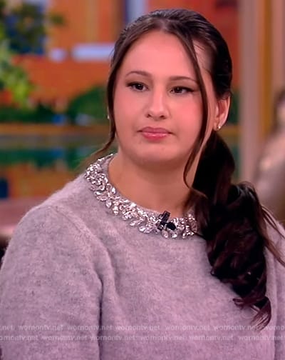 Gypsy Rose Blanchard's gray embellished collar sweater on The View