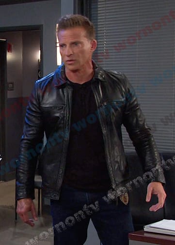 Harris's black leather zip jacket on Days of our Lives