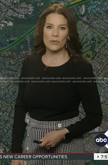Heather's long sleeve houndstooth dress on Good Morning America