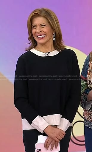 Hoda's black colorblock sweater on Today